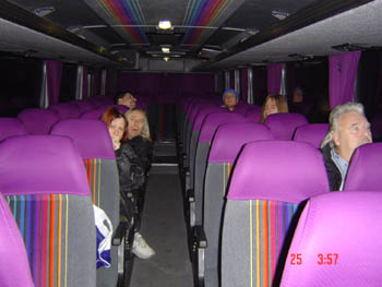 A very quiet bus on the way home at 5 am to London