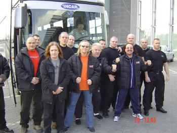 Czech style security with tour bus and driver