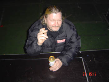 Harlad on a beer and cigarette break