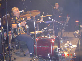 Lee with drum kit falling to bits