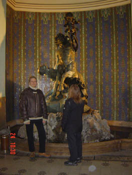 Phil and Trev inside Swimming Pool Building Hungary