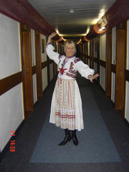 Radka in Traditional Czech dress giving us a twirl