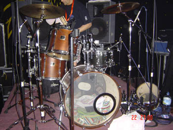 The end of the show and the Tom Tom fell off the drum kit