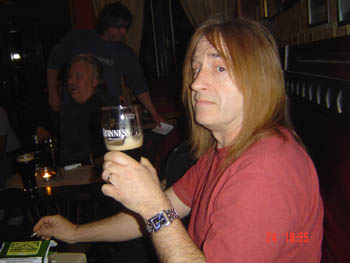 Trever with a pint of the black stuff