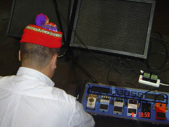 Steve fixing Micks pedals