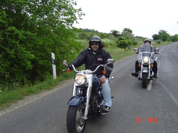 Christos and Harald on Harley 075