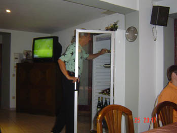 Phil going for the second bottle of champagne 018