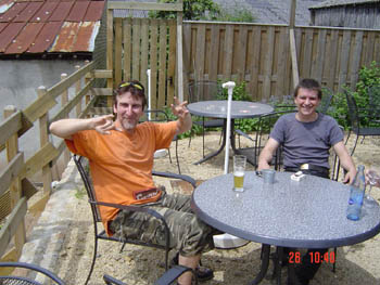 Rolf with a much needed beer 022